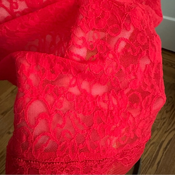 VICTORIA’S SECRET Red Lace Slip Dress Chemise Lingerie Festival Romantic Size XL - Picture 10 of 15